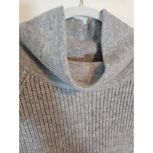 Vince Gray Wool Cashmere Blend Side-Zip Ribbed Turtleneck Sweater Small - Picture 4 of 8